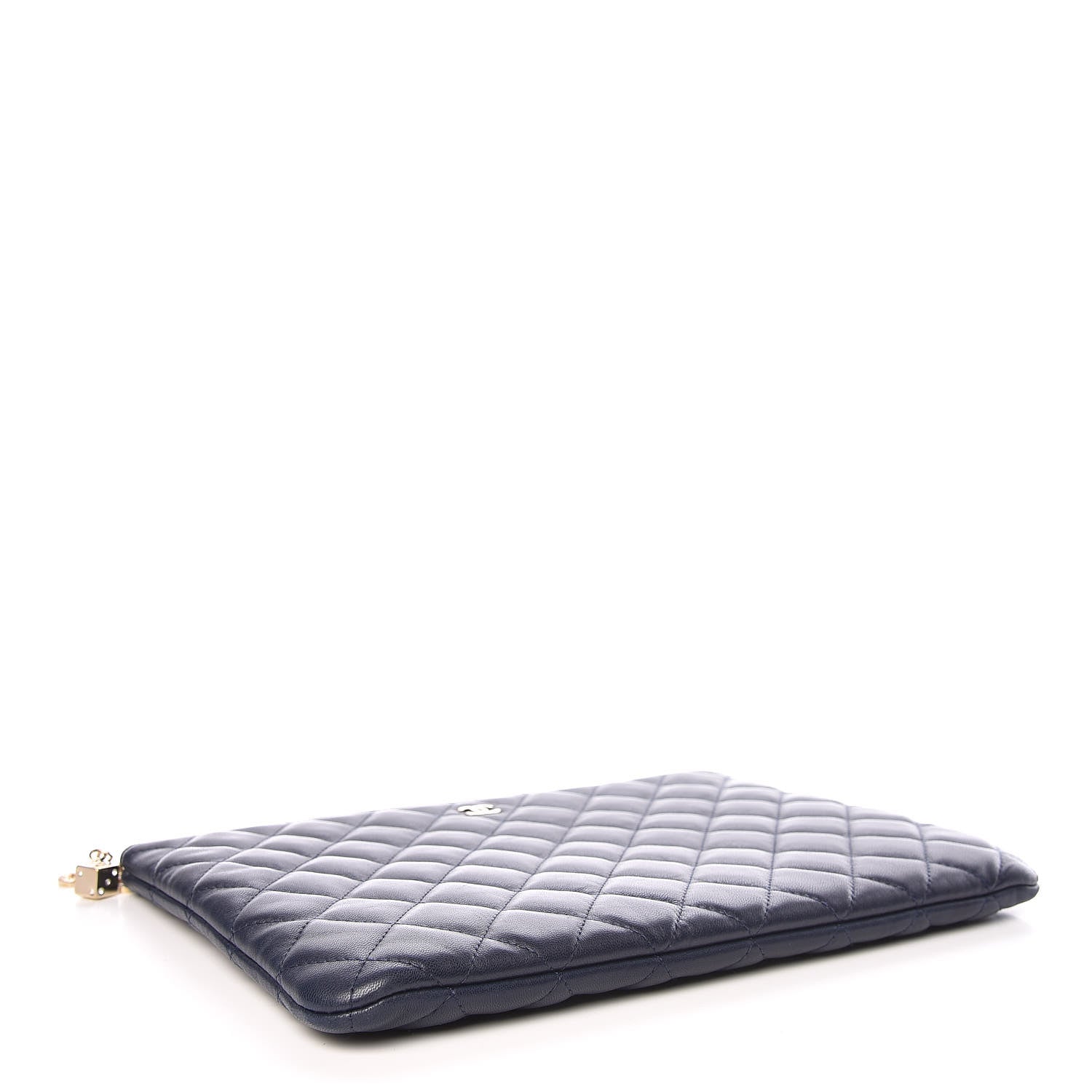 Chanel Lambskin Quilted Medium Casino Beauty CC Cosmetic Case Navy 4 of 8