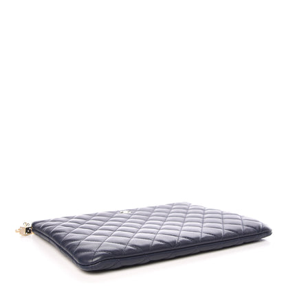 Chanel Lambskin Quilted Medium Casino Beauty CC Cosmetic Case Navy 4 of 8
