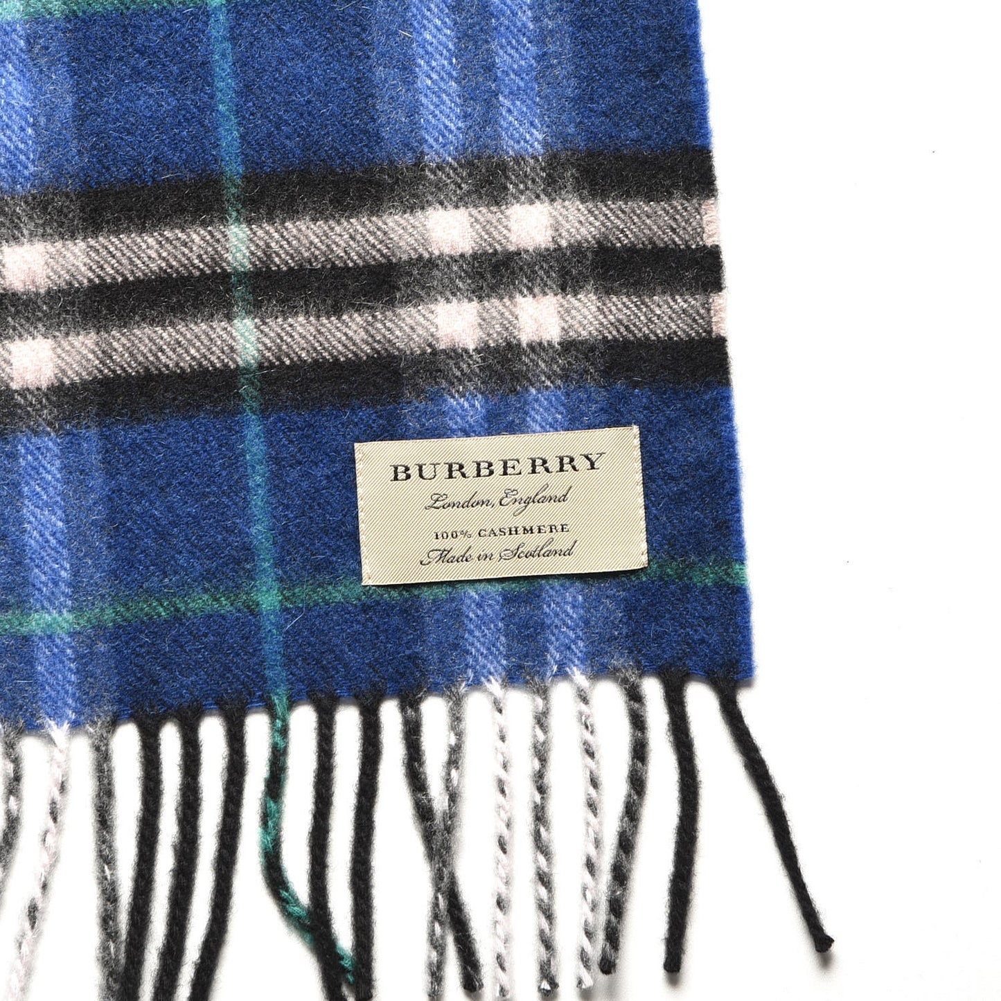 Cashmere Check Scarf Bright Navy