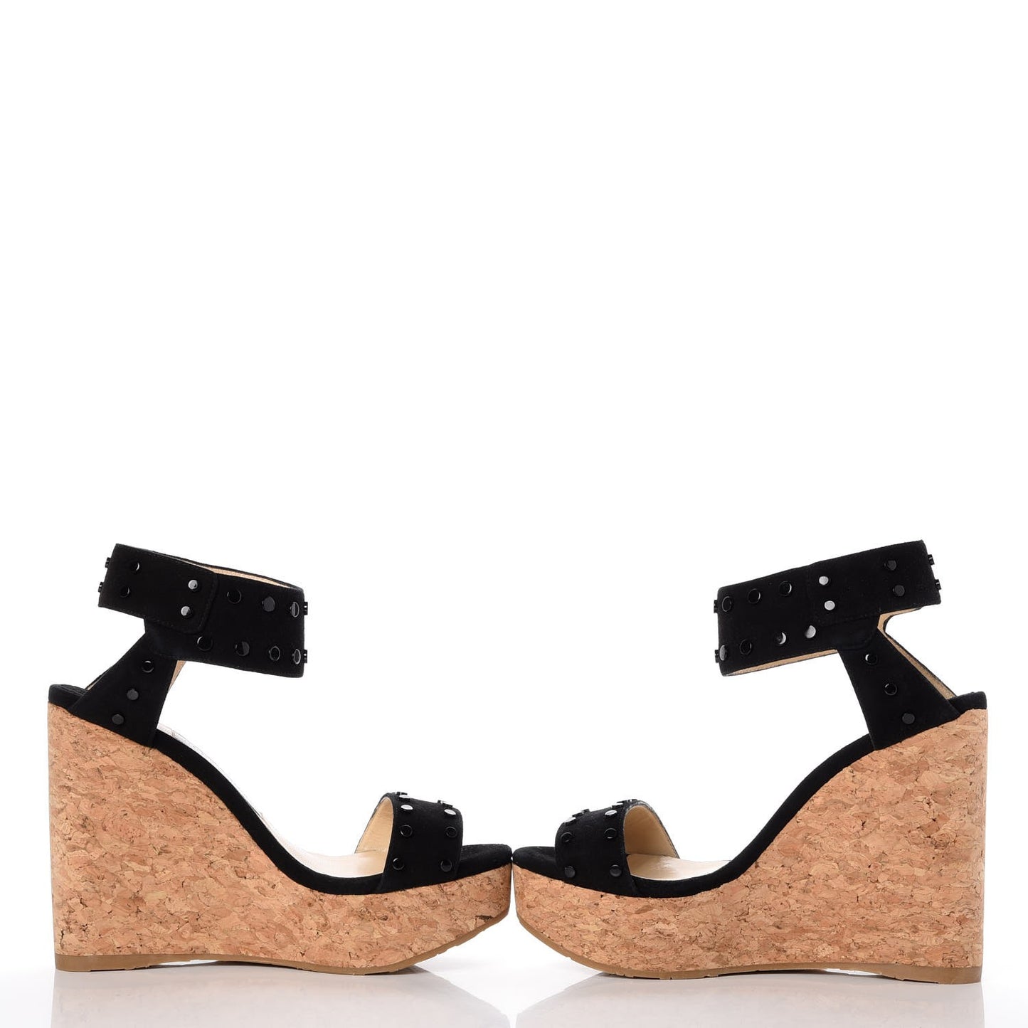 Suede Studded Cork Nelly 120 Wedges 37.5 Black