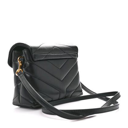 Saint Laurent Calfskin Y Quilted Monogram Toy Loulou Crossbody Bag Black 3 of 12