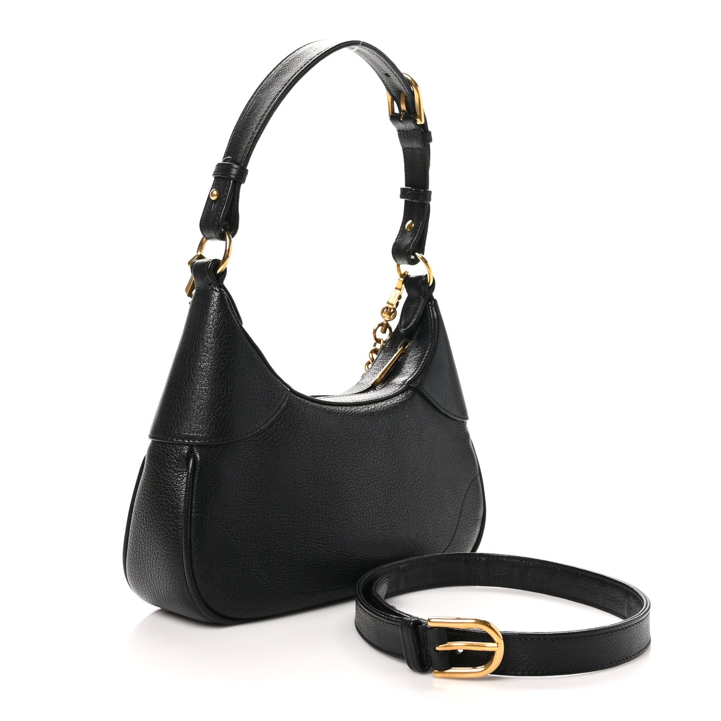 Goatskin Small Aphrodite Shoulder Bag Black