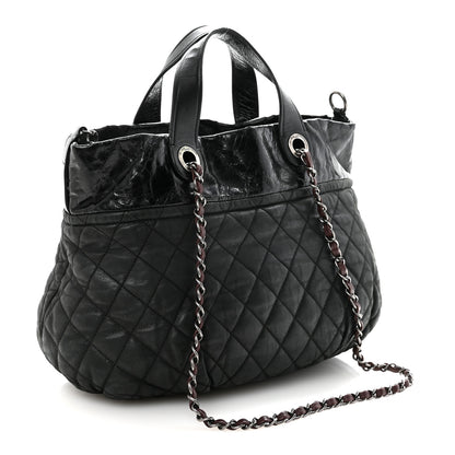 Chanel Iridescent Calfskin Quilted Large In The Mix Tote Black 3 of 10