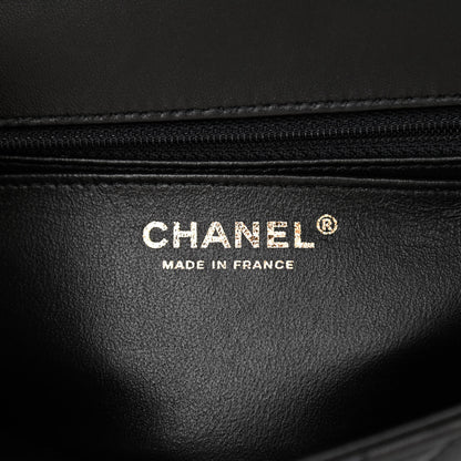 Chanel Lambskin Chevron Quilted Mini Rectangular Flap Black 6 of 11