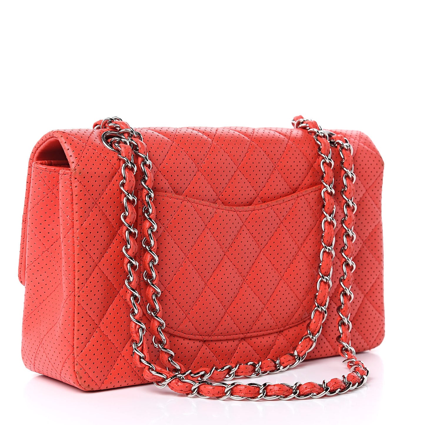 Lambskin Perforated Medium Flap Red