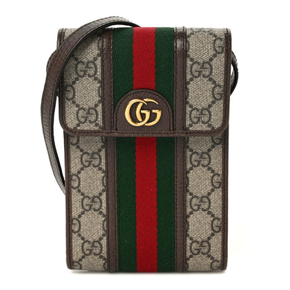 Gucci GG Supreme Monogram Web Mini Ophidia Crossbody Bag Beige New Acero 1 of 9