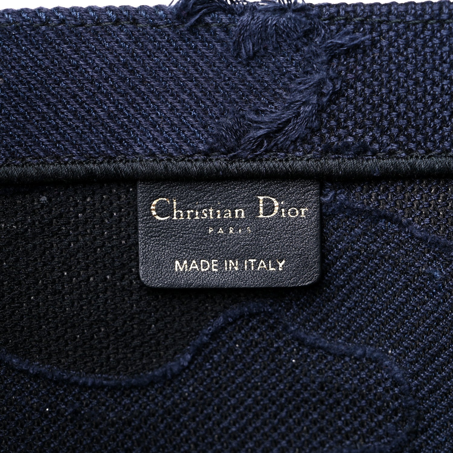 Christian Dior Canvas Embroidered Camouflage Book Tote Blue 6 of 20