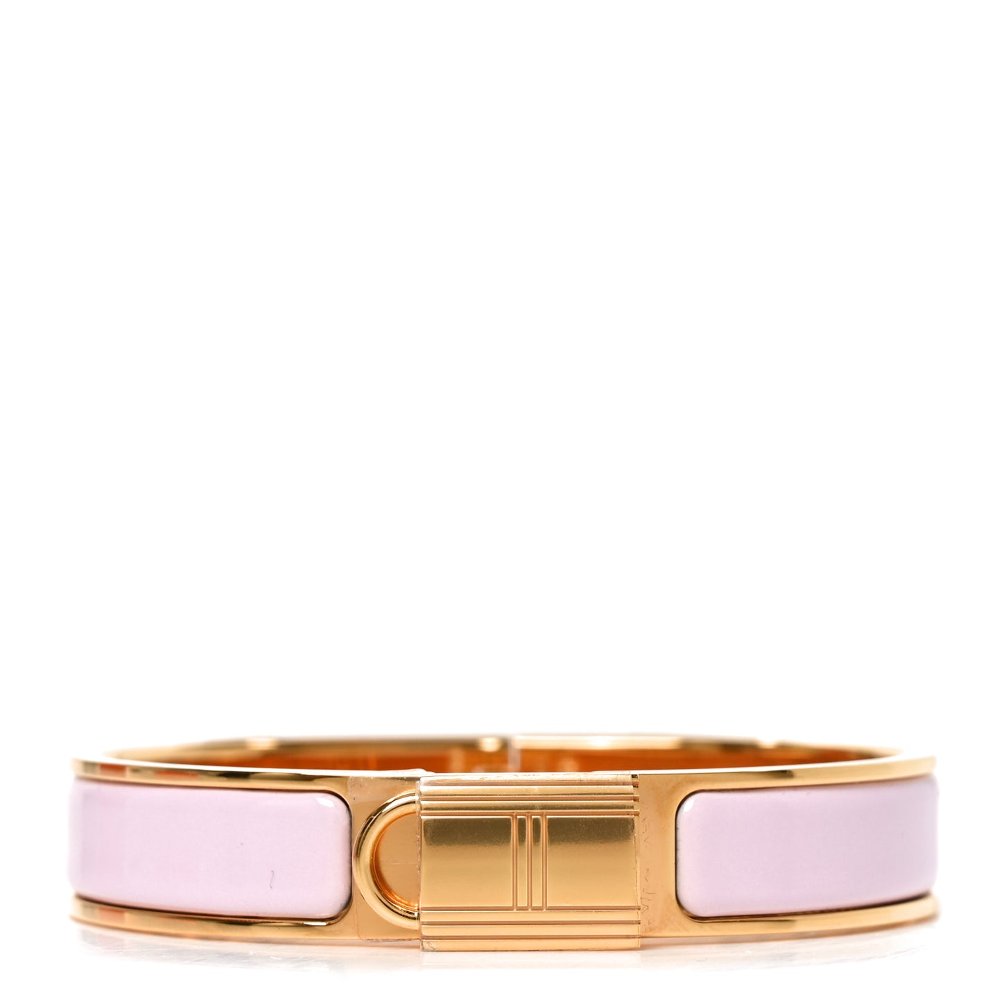 Enamel Narrow Clic Cadenas Bracelet GM Rose Dragee