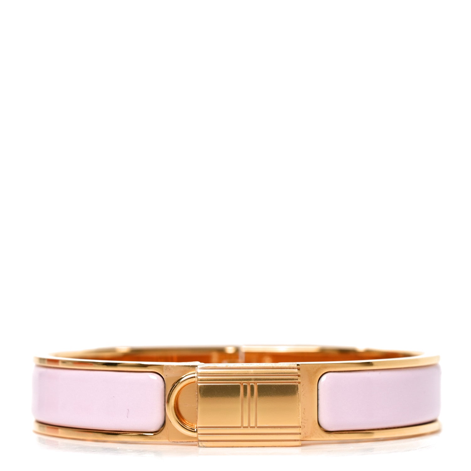 Hermes Enamel Narrow Clic Cadenas Bracelet GM Rose Dragee 1 of 5