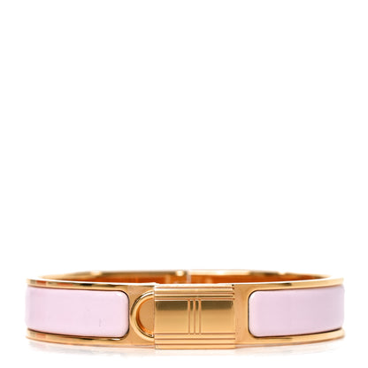 Hermes Enamel Narrow Clic Cadenas Bracelet GM Rose Dragee 1 of 5