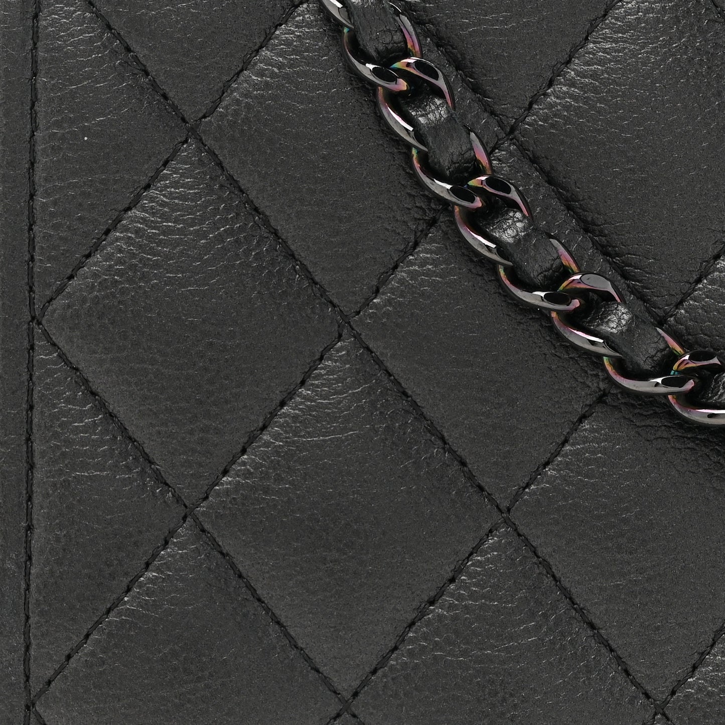 Caviar Quilted Boy Wallet On Chain WOC So Black