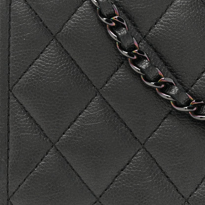 Chanel Caviar Quilted Boy Wallet On Chain WOC So Black 9 of 17