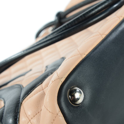 Chanel Calfskin Quilted Large Cambon Tote Beige Black 10 of 13
