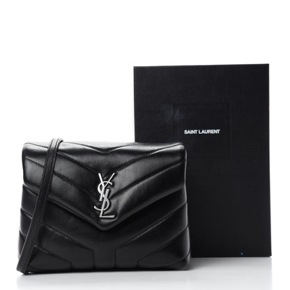 Saint Laurent Calfskin Y Quilted Monogram Toy Loulou Crossbody Bag Black 13 of 13