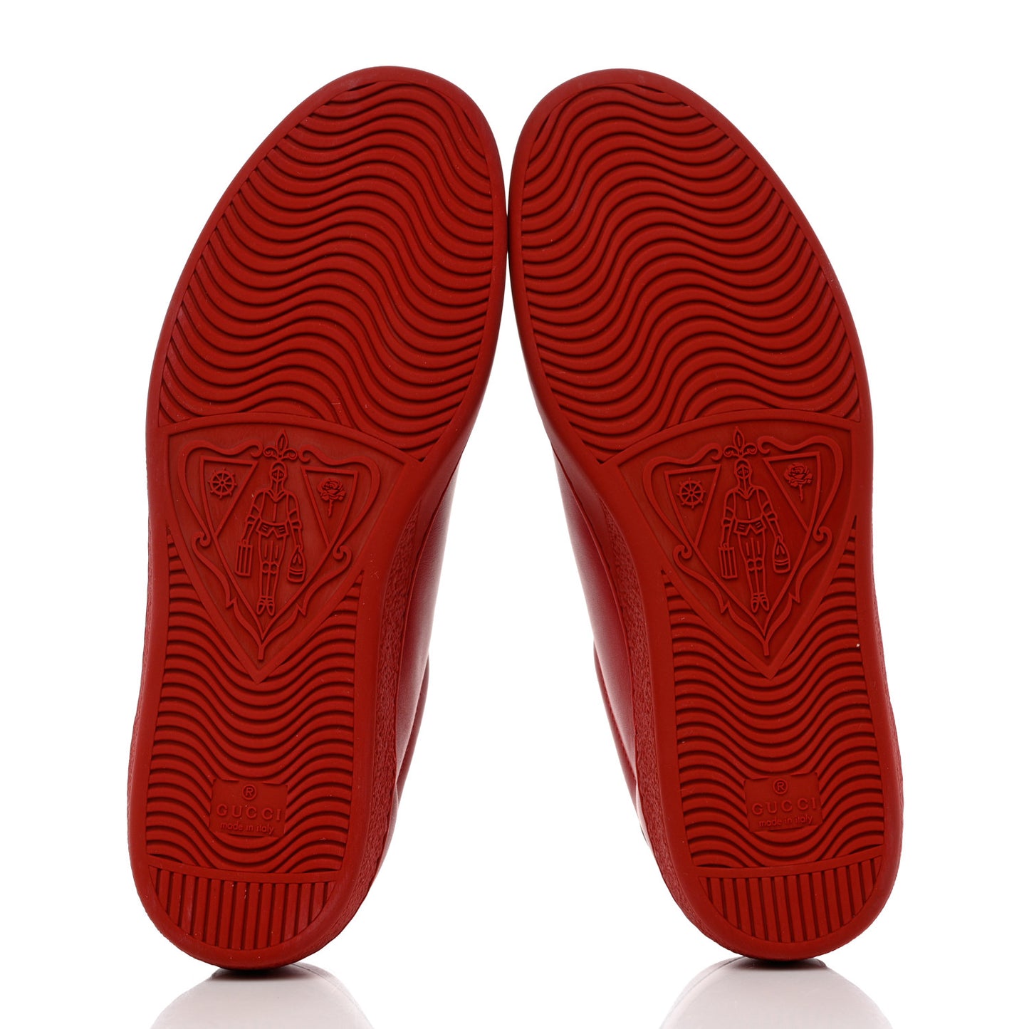 Calfskin Miro Soft Interlocking G Perforated Mens Ace Sneakers 9 Hibiscus Red Red Vintage