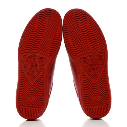 Gucci Calfskin Miro Soft Interlocking G Perforated Mens Ace Sneakers 9 Hibiscus Red Red Vintage 5 of 9