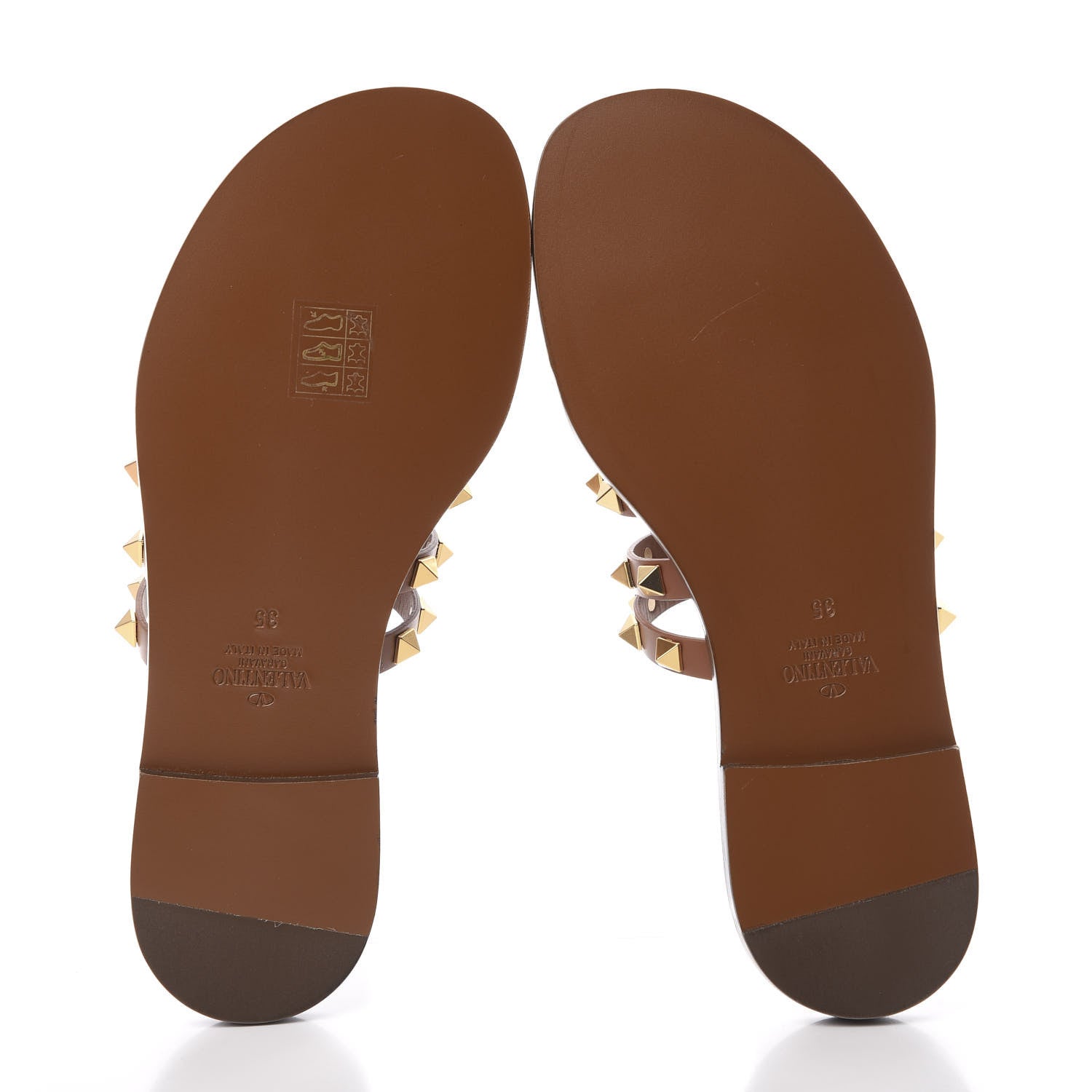 Valentino Garavani Calfskin Rockstud Flair Flat Thong Sandals 35 Selleria 5 of 7
