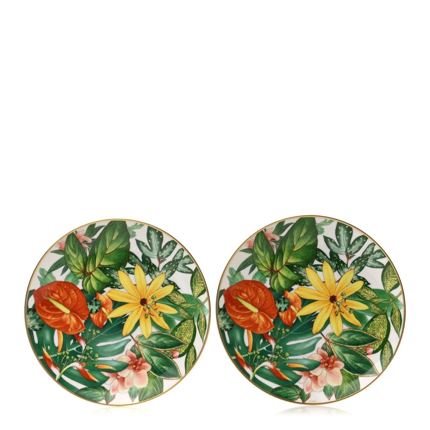 Hermes Porcelain Passifolia Dessert Plate N°2 Set of 2 1 of 6