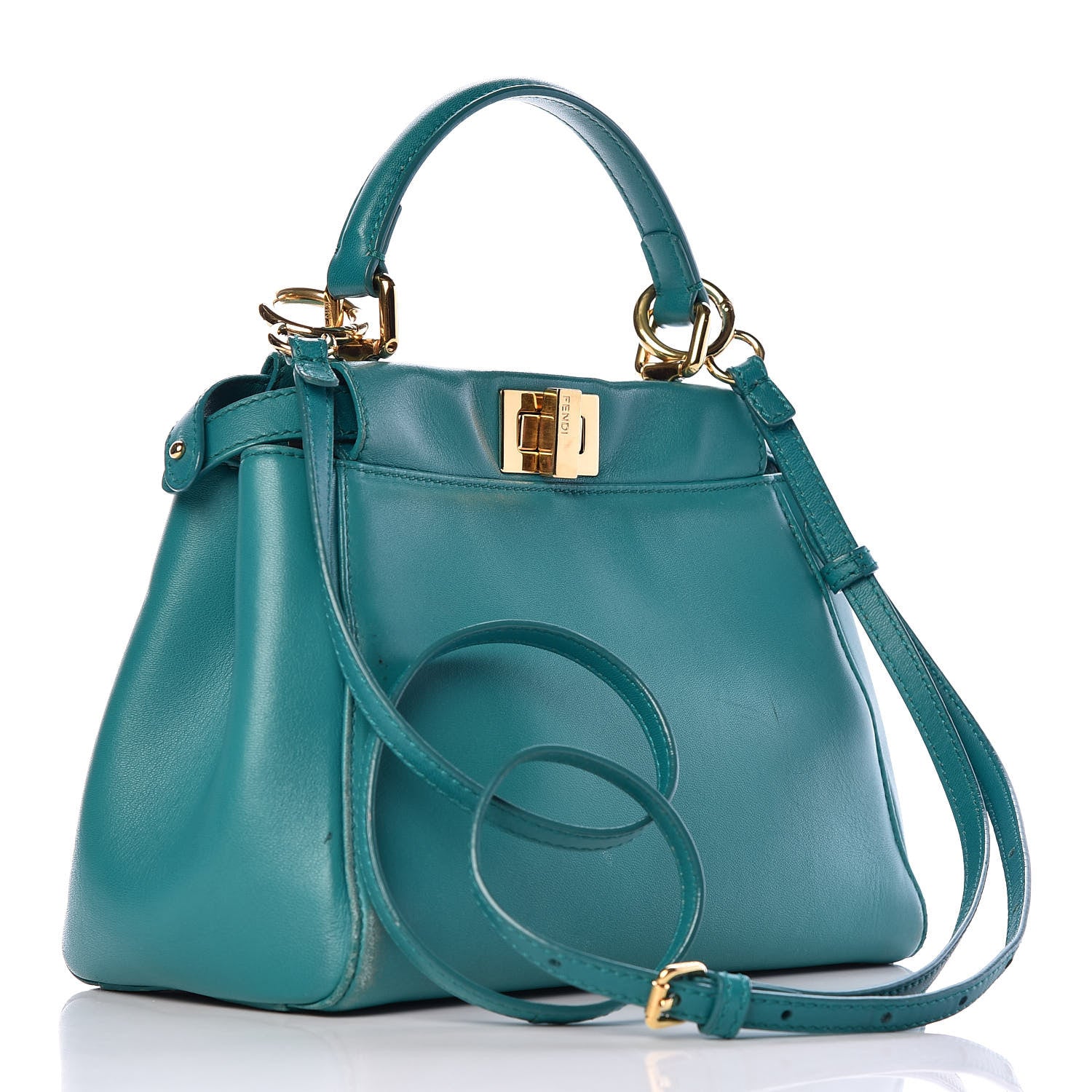 Fendi Nappa Mini Peekaboo Iconic Satchel Lago 3 of 14