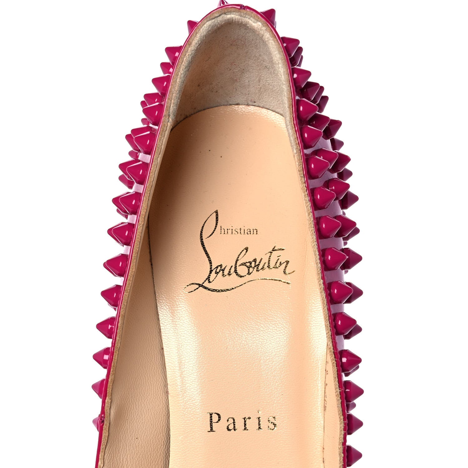 Christian Louboutin Patent Yolanda Spikes 120 Pumps 37 Grenadine 7 of 8
