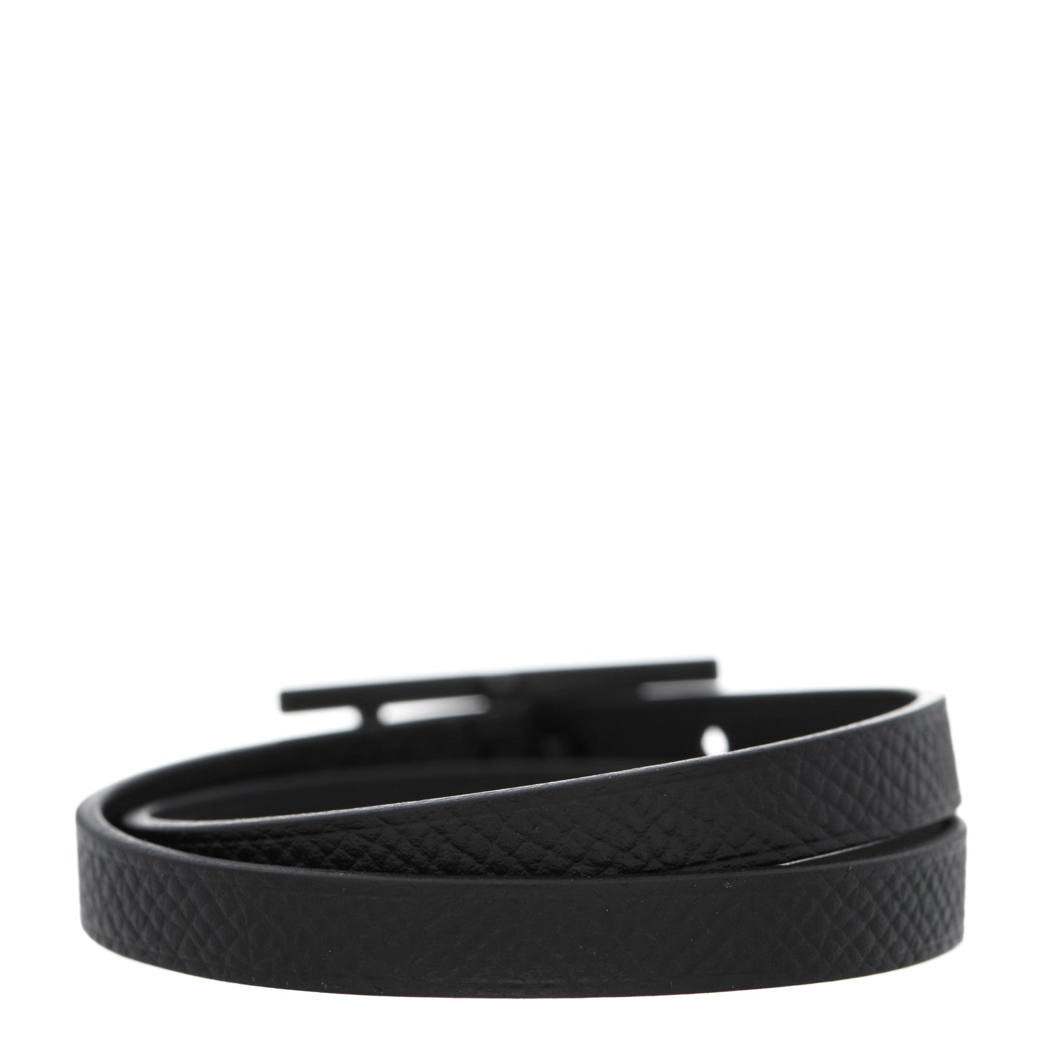 Hermes Epsom Behapi Double Tour Bracelet Black 3 of 5
