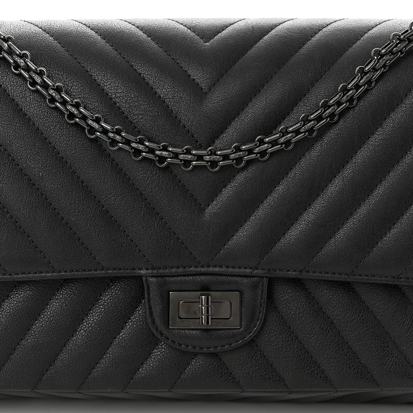 Sheepskin Chevron Quilted 2.55 Reissue 226 Flap So Black