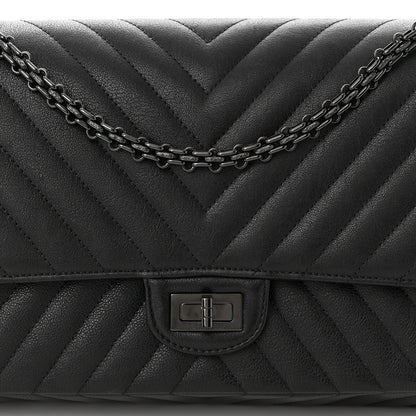 Chanel Sheepskin Chevron Quilted 2.55 Reissue 226 Flap So Black 8 of 12