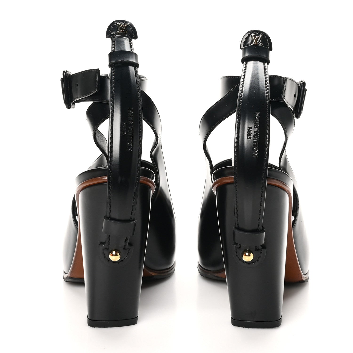 Louis Vuitton Calfskin Trinity 100 Sandals 39 Black 6 of 10