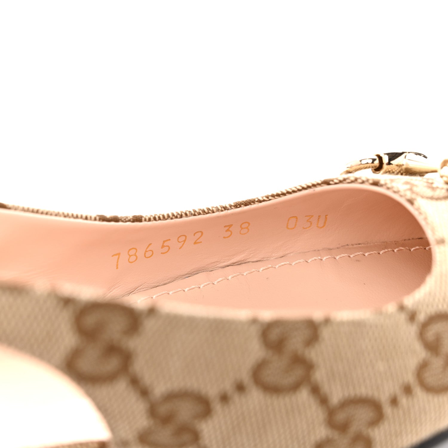 Gucci Monogram Horsebit Womens Slingback Ballet Flat 38 Beige Ebony Cocoa 9 of 12
