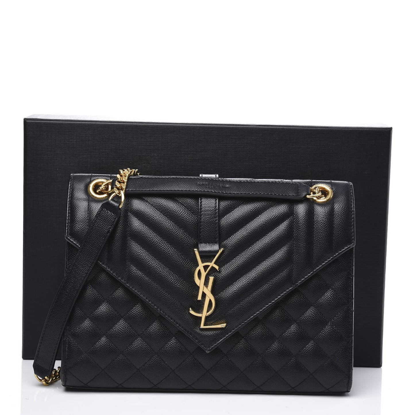 Grain De Poudre Textured Mixed Matelasse Triquilt Medium Monogram Satchel Black