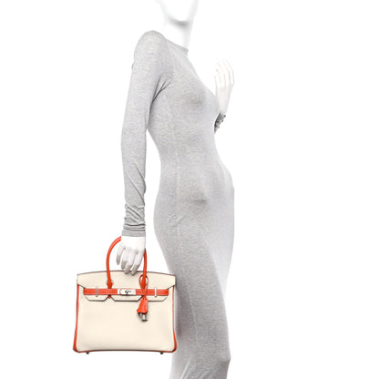 Hermes Epsom Horseshoe Birkin 30 Craie Feu 2 of 12