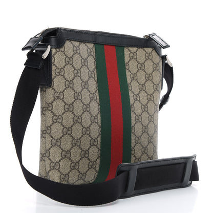 Gucci GG Supreme Monogram Web Messenger Bag Black 3 of 15