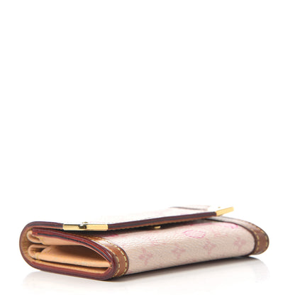 Louis Vuitton Monogram Cherry Blossom Porte-Monnaie Plat Coin Purse Pink 4 of 6