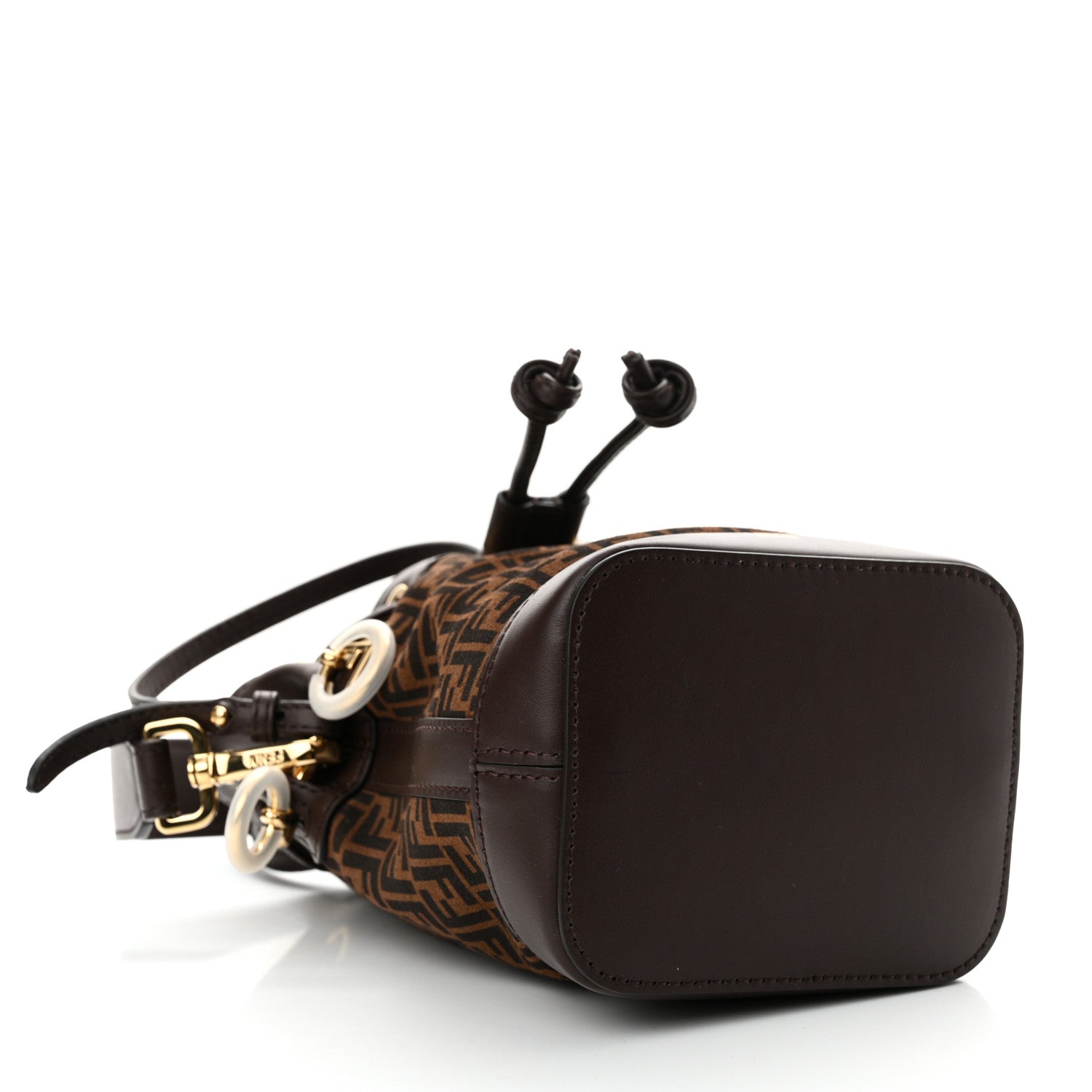 Fendi Suede Vitello King F is Fendi Micro FF Mini Mon Tresor Bucket Bag Sigaro Marrone Ebano 4 of 10