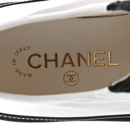 Chanel Nylon Suede Patent Calfskin CC Captoe Lace Up Oxfords 36 White Black 8 of 9