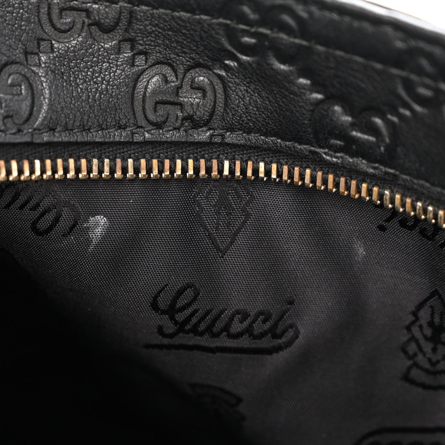 Guccissima Medium Flat Messenger Bag Black