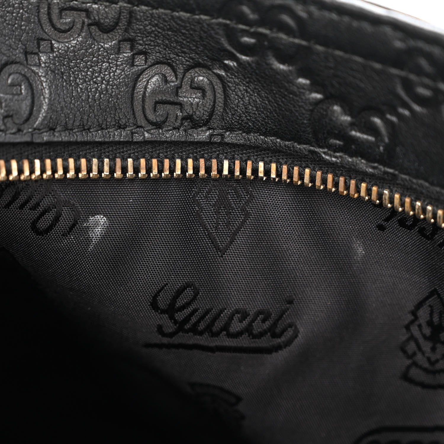 Gucci Guccissima Medium Flat Messenger Bag Black 8 of 11
