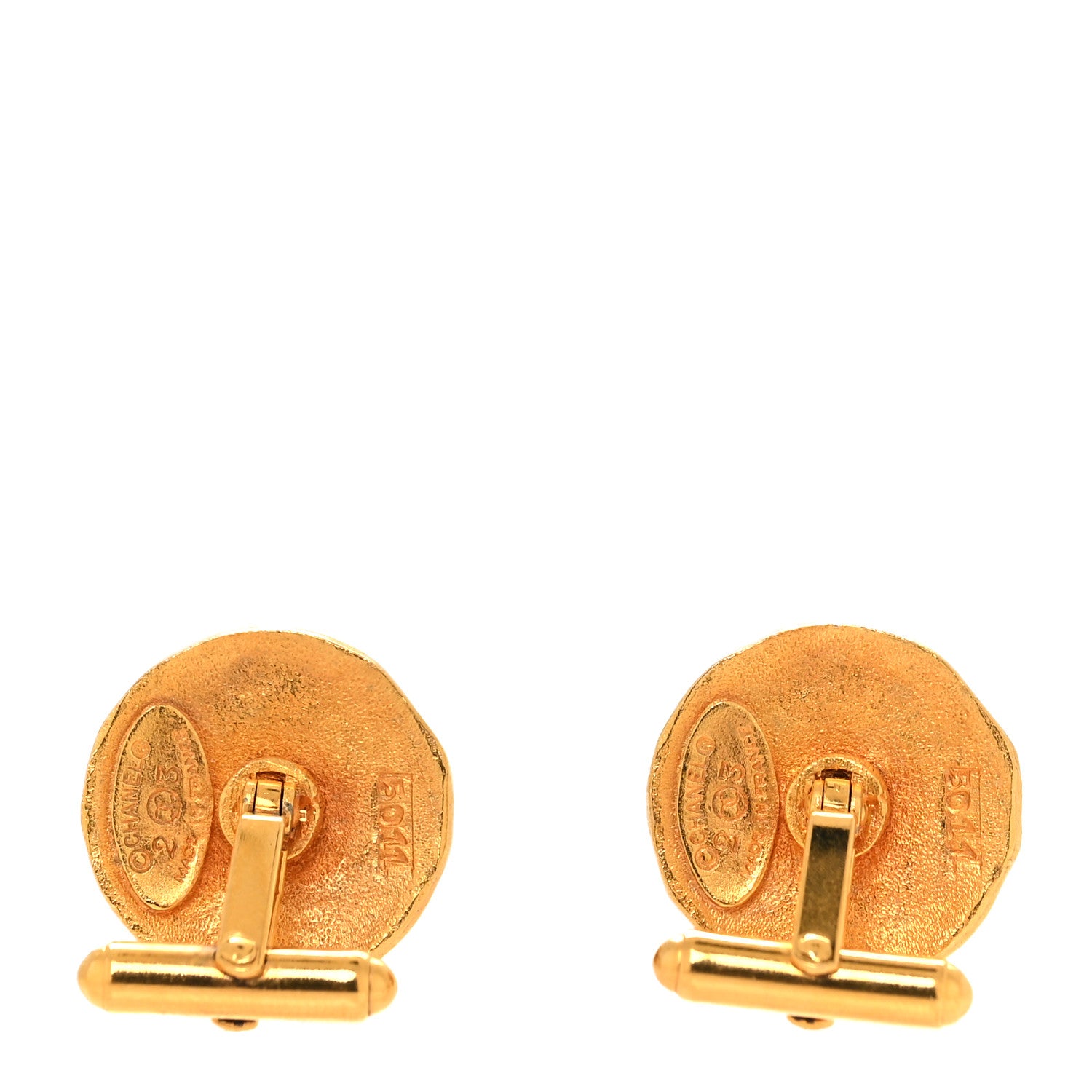 Chanel Round Lion Cufflinks Gold 3 of 4