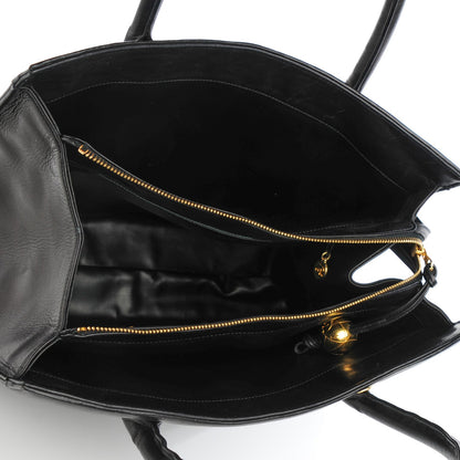 Chanel Lambskin Chevron Top Handle Bag Black 5 of 7