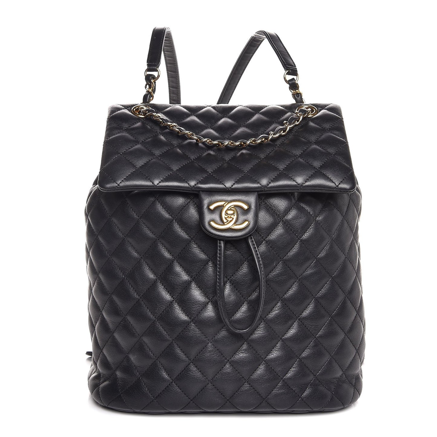 Calfskin Quilted Large Urban Spirit Backpack Black