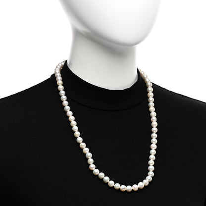 David Yurman Sterling Silver Diamond Pearl 8-8.5mm Buckle Necklace 2 of 4