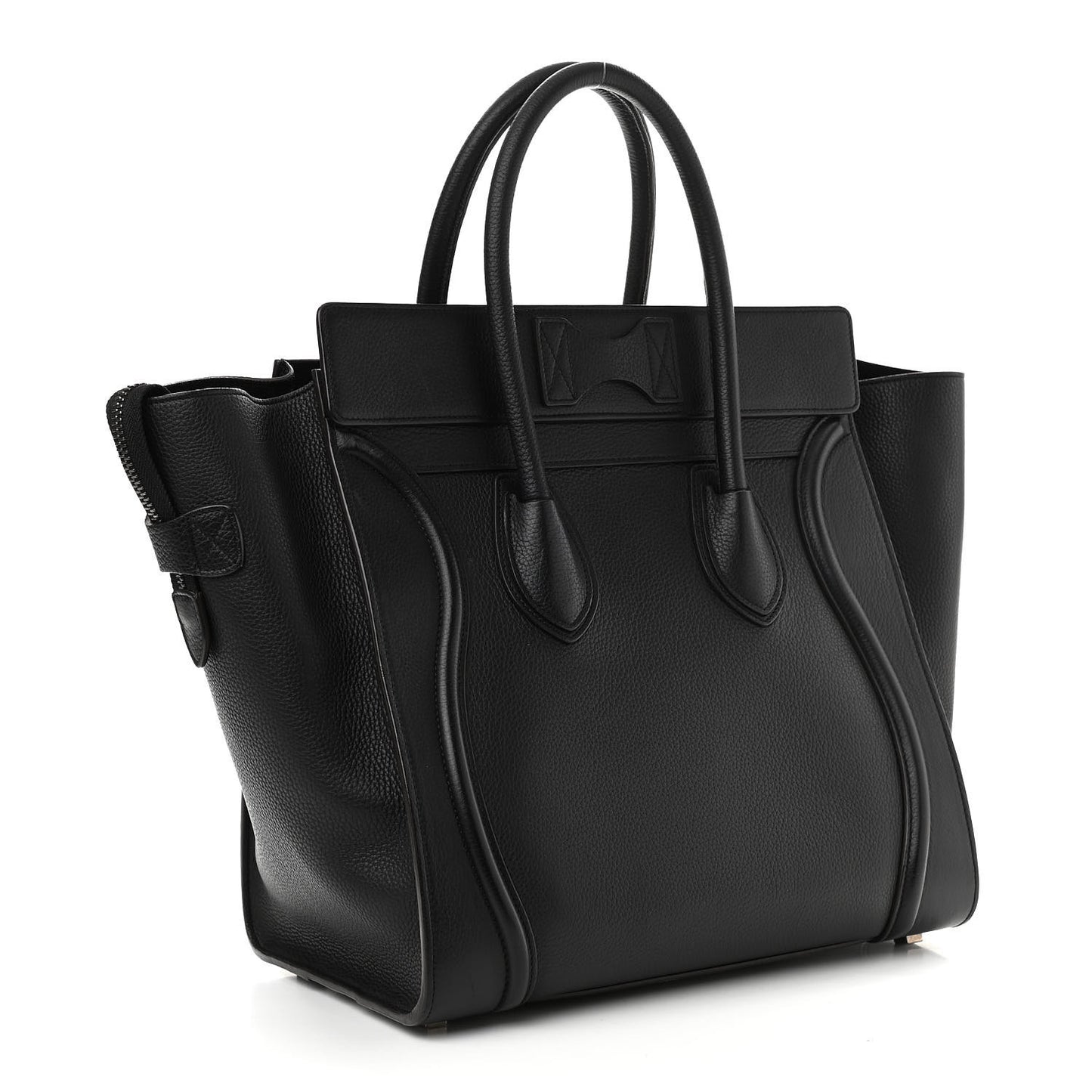 Drummed Calfskin Mini Luggage Black