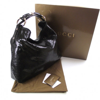 Gucci Python Large Horsebit Chain Hobo Black 3 of 9