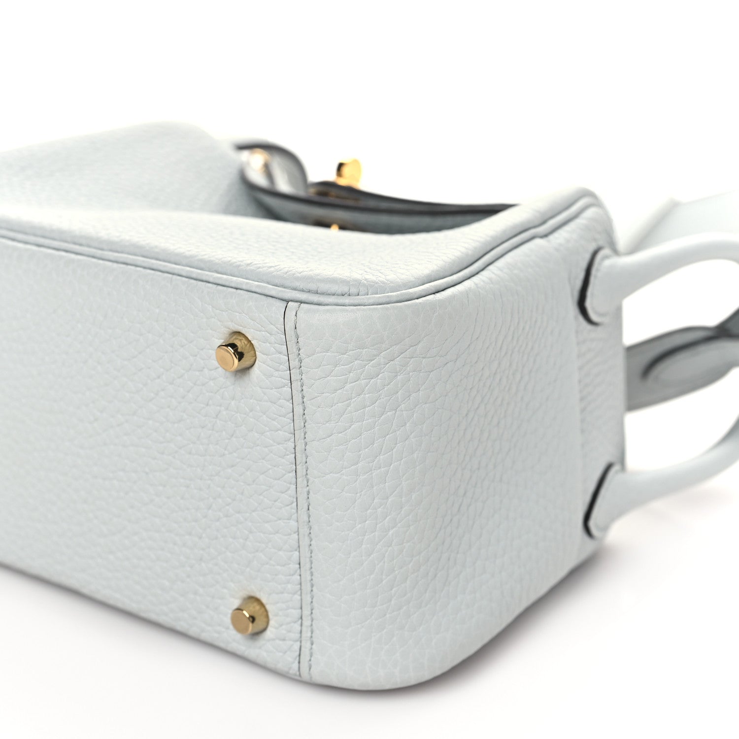 Hermes Taurillon Clemence Mini Lindy 20 Bleu Pale 10 of 11