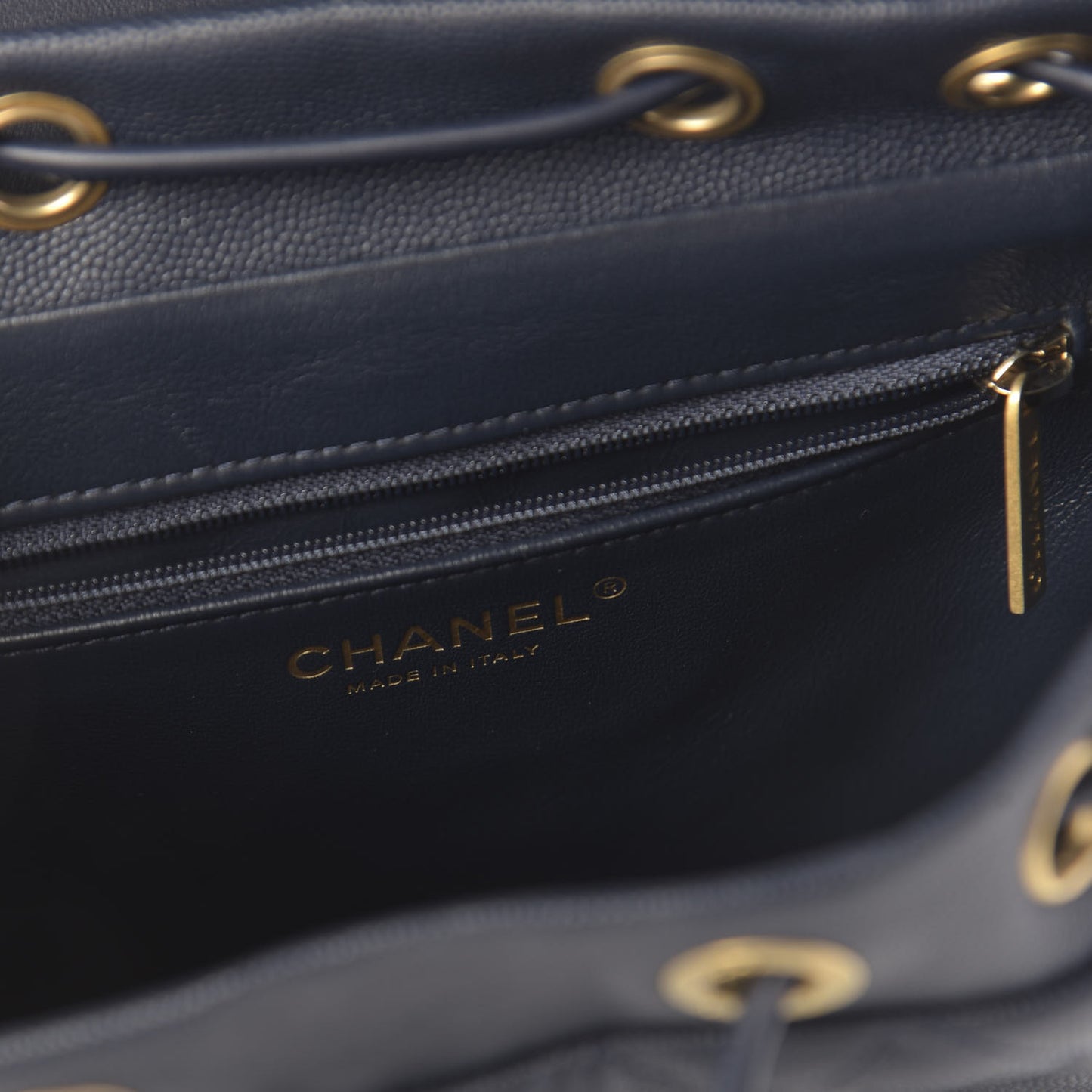 Caviar Quilted Filigree Backpack Navy