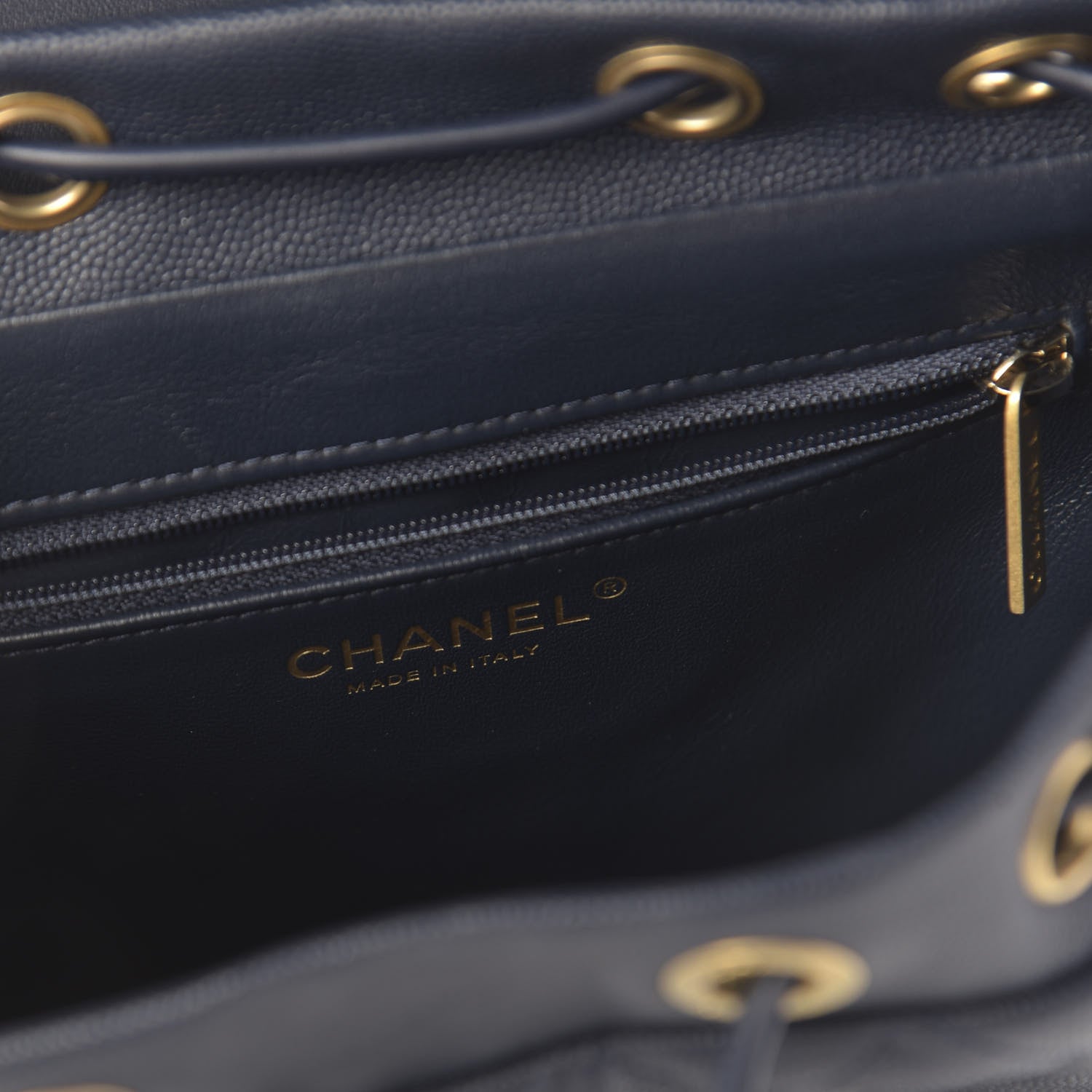 Chanel Caviar Quilted Filigree Backpack Navy 7 of 10