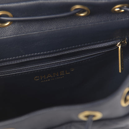 Chanel Caviar Quilted Filigree Backpack Navy 7 of 10