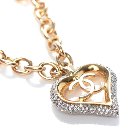 Chanel Crystal Chain Heart Bracelet Gold 4 of 5