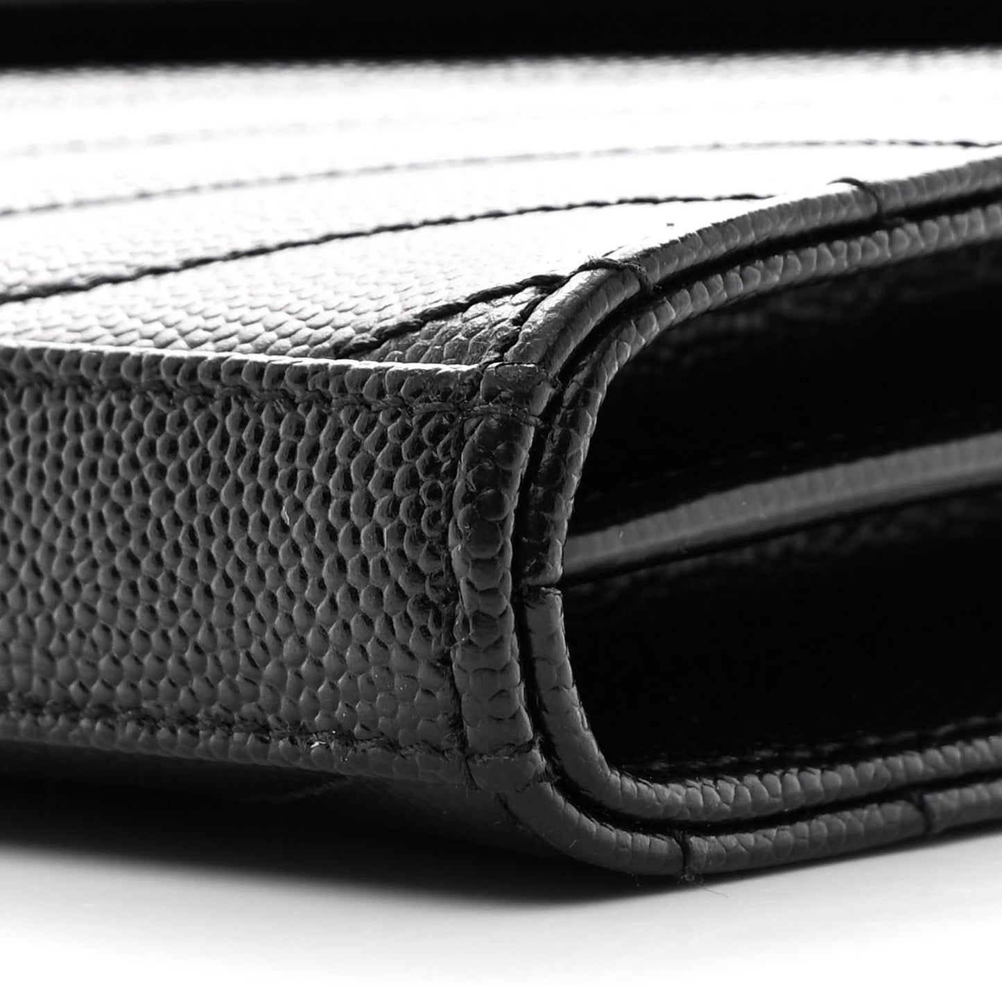 Grain De Poudre Matelasse Chevron Monogram Chain Wallet Black