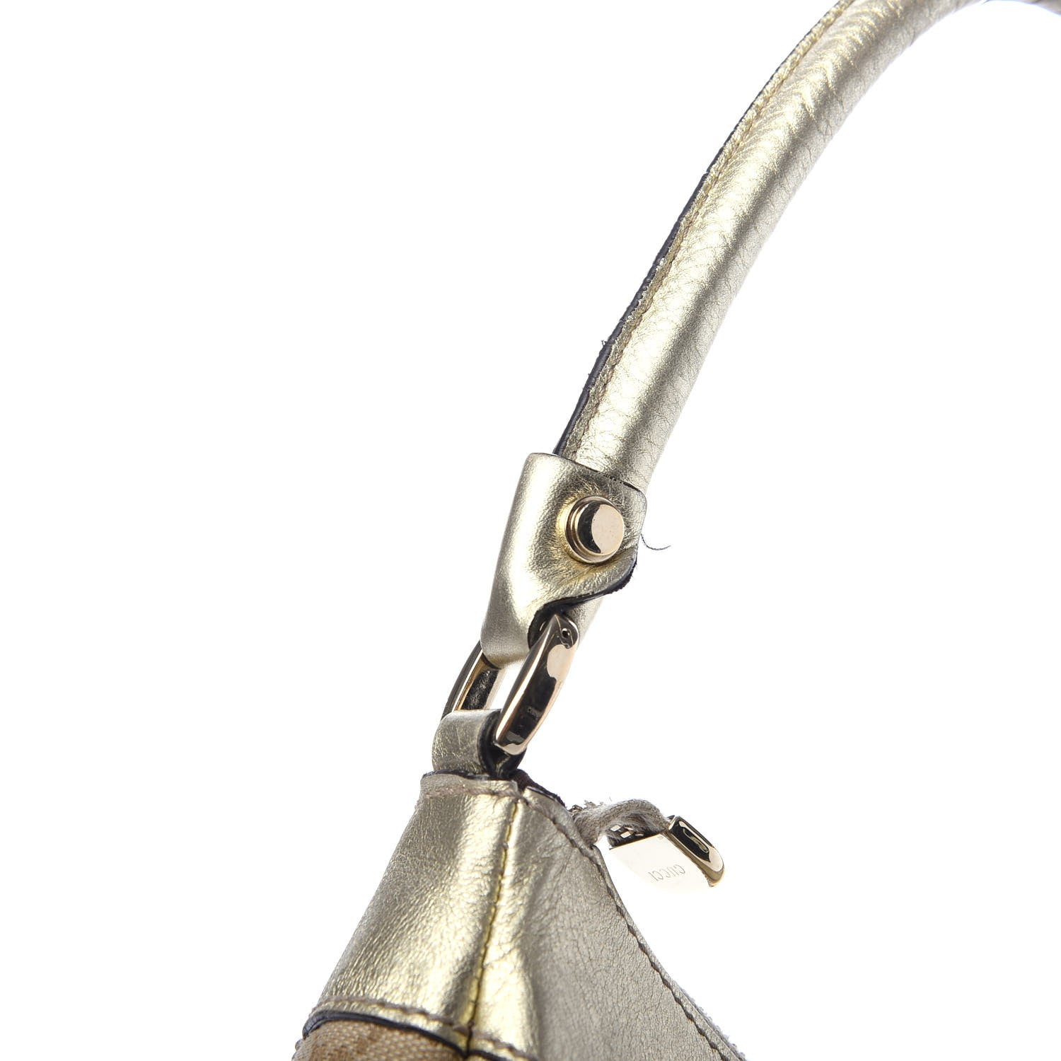 Gucci Monogram Large D Gold Hobo Gold 13 of 15